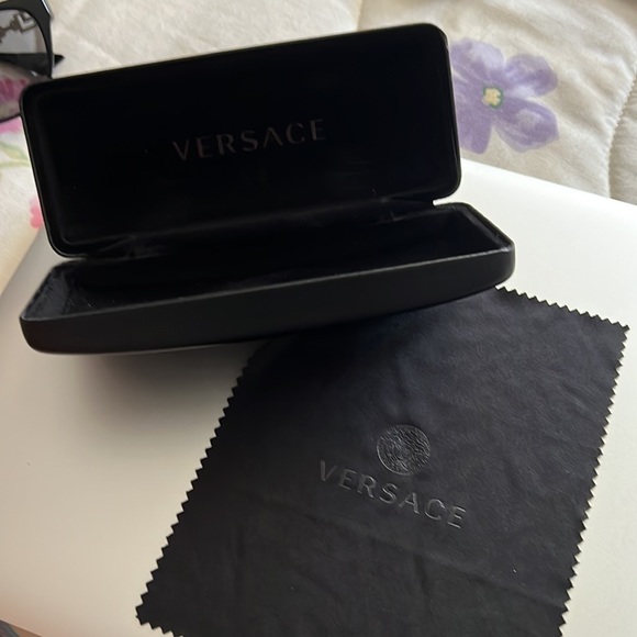 Versace Gold Accent Black Designer Shades Sunglasses Women - Picture 3 of 7